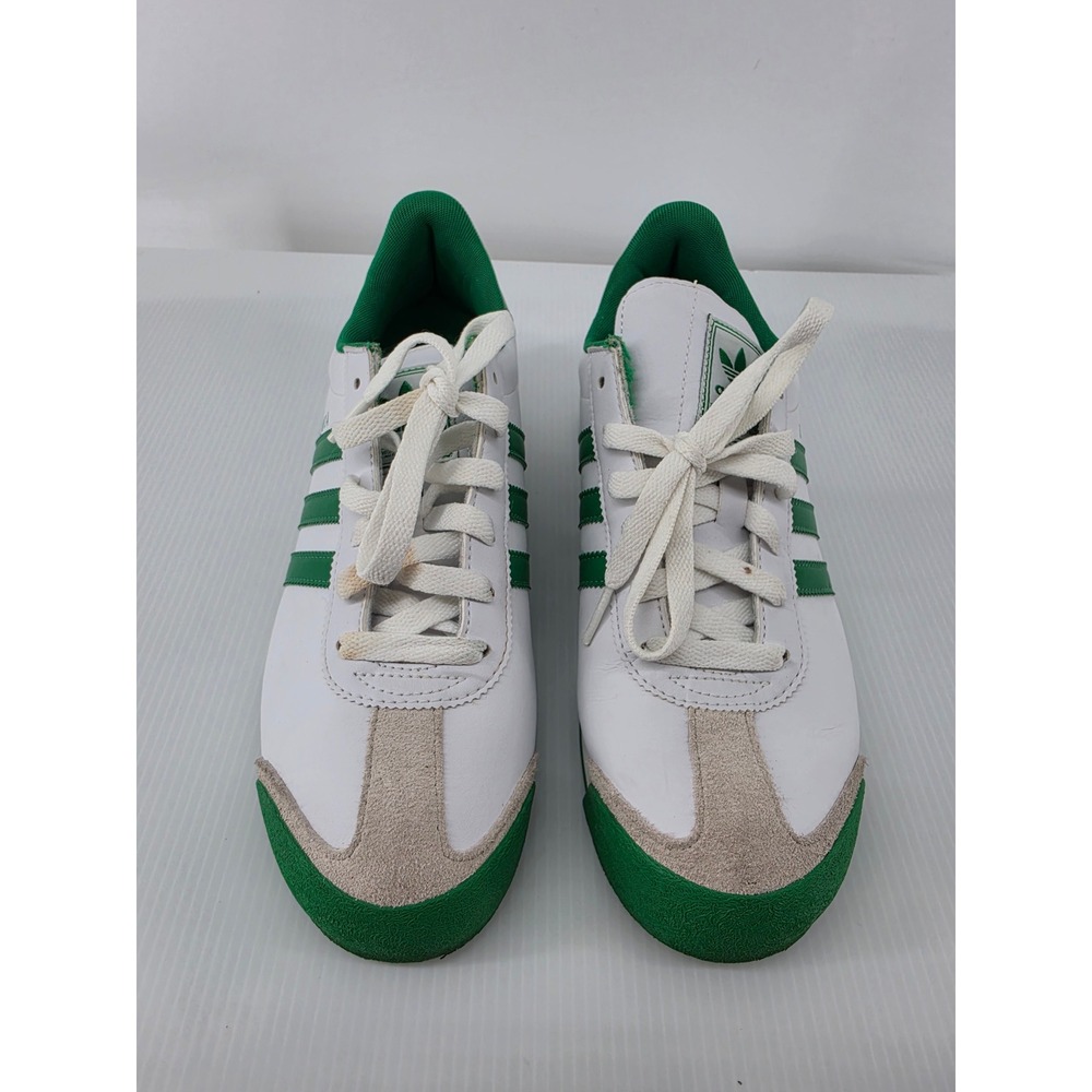 Adidas Samoa White Green Leather Sneakers G21257 Mens 6.5 Womens 8 Low Top